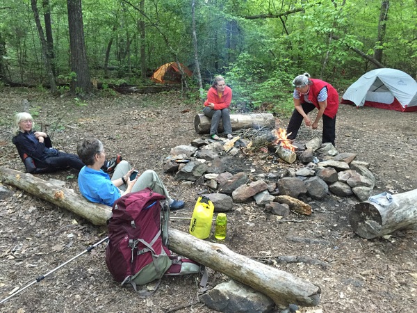 Some GetBackpacking! grads on a trip to the Uwharrie Mountains