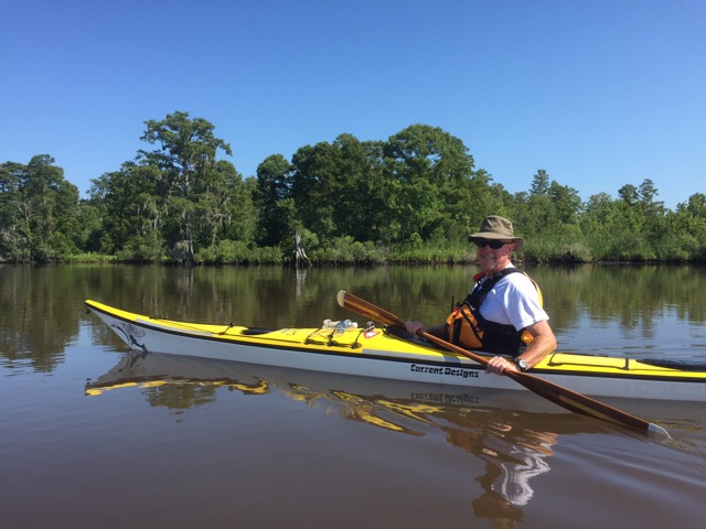 Bill Mauney paddling the Tar River