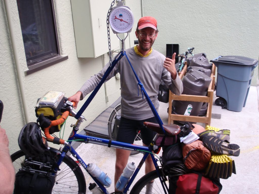 Tom - Weighing in at Adventure Cycling Association HQ Missoula MT 2012